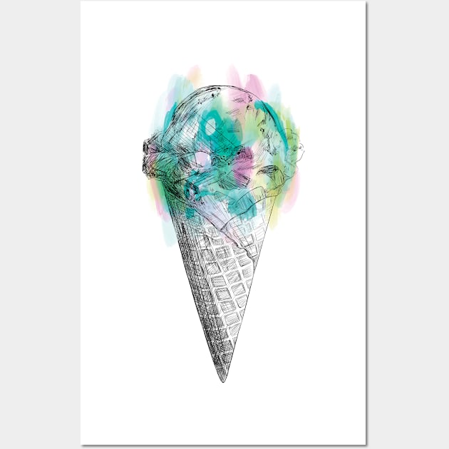 Ice Cream Lover Ice Cream Cone Wall Art by Anassein.os